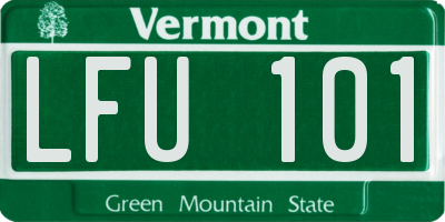 VT license plate LFU101