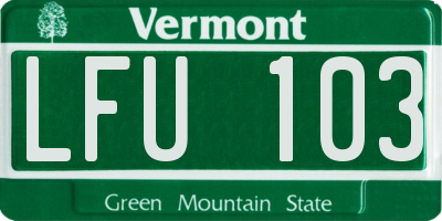 VT license plate LFU103