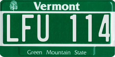VT license plate LFU114