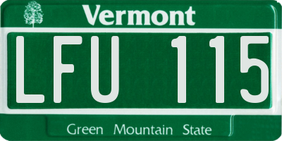 VT license plate LFU115