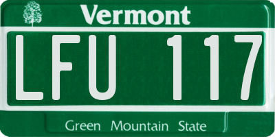 VT license plate LFU117