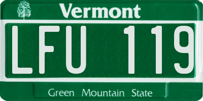 VT license plate LFU119