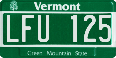 VT license plate LFU125