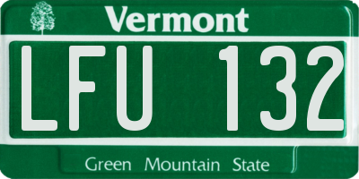 VT license plate LFU132