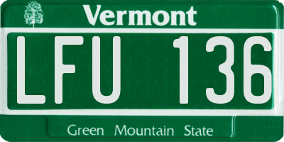 VT license plate LFU136