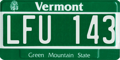 VT license plate LFU143