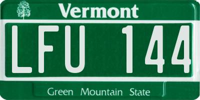 VT license plate LFU144