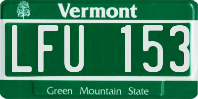 VT license plate LFU153