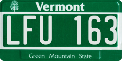 VT license plate LFU163