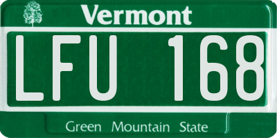 VT license plate LFU168