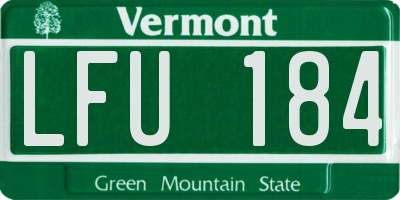 VT license plate LFU184