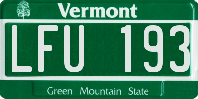 VT license plate LFU193