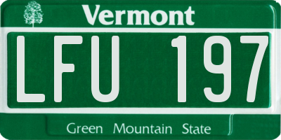 VT license plate LFU197