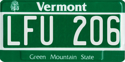 VT license plate LFU206