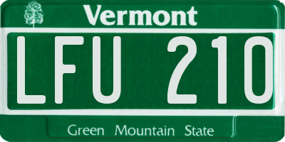 VT license plate LFU210