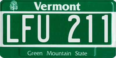 VT license plate LFU211