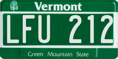 VT license plate LFU212