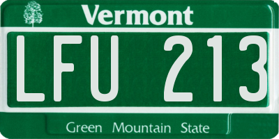 VT license plate LFU213