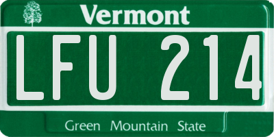 VT license plate LFU214