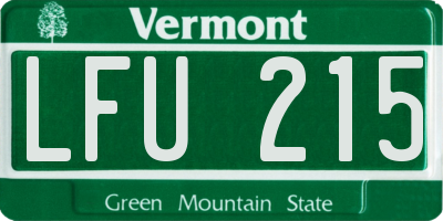 VT license plate LFU215