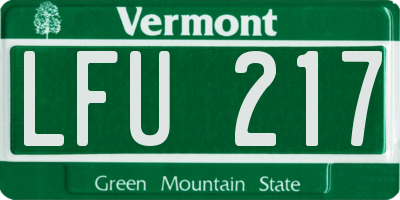 VT license plate LFU217