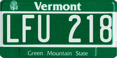 VT license plate LFU218