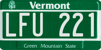VT license plate LFU221