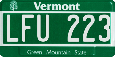 VT license plate LFU223
