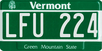 VT license plate LFU224