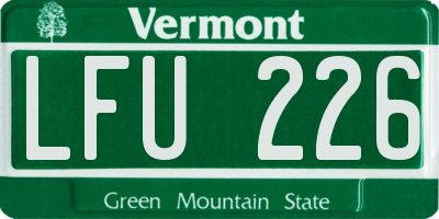 VT license plate LFU226