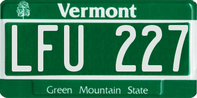 VT license plate LFU227