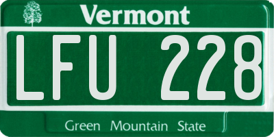 VT license plate LFU228
