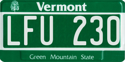 VT license plate LFU230