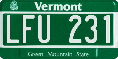 VT license plate LFU231