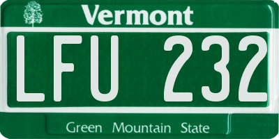 VT license plate LFU232