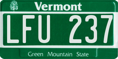 VT license plate LFU237