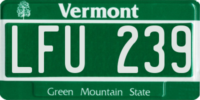 VT license plate LFU239