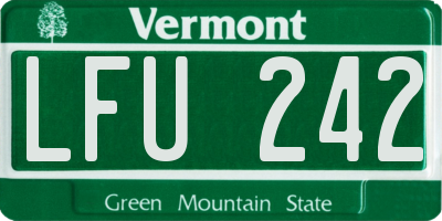 VT license plate LFU242