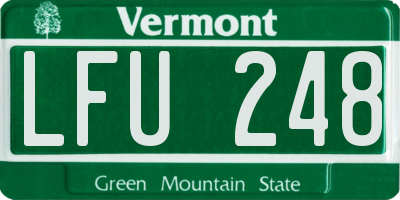 VT license plate LFU248