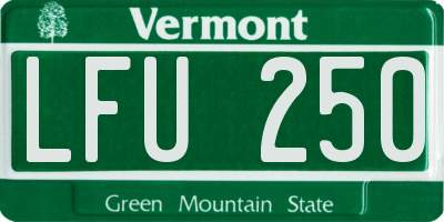 VT license plate LFU250