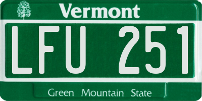 VT license plate LFU251