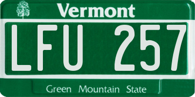 VT license plate LFU257