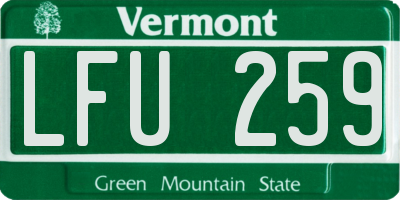 VT license plate LFU259
