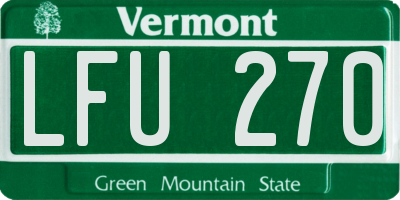 VT license plate LFU270