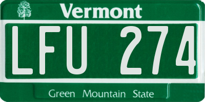 VT license plate LFU274