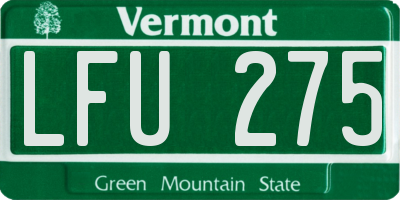 VT license plate LFU275