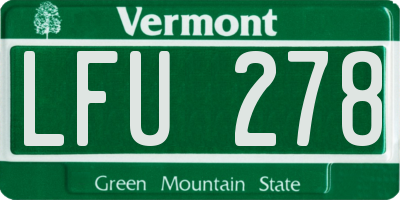 VT license plate LFU278