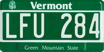 VT license plate LFU284