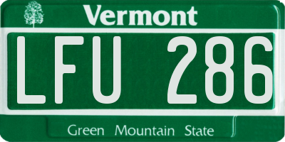 VT license plate LFU286