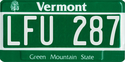 VT license plate LFU287